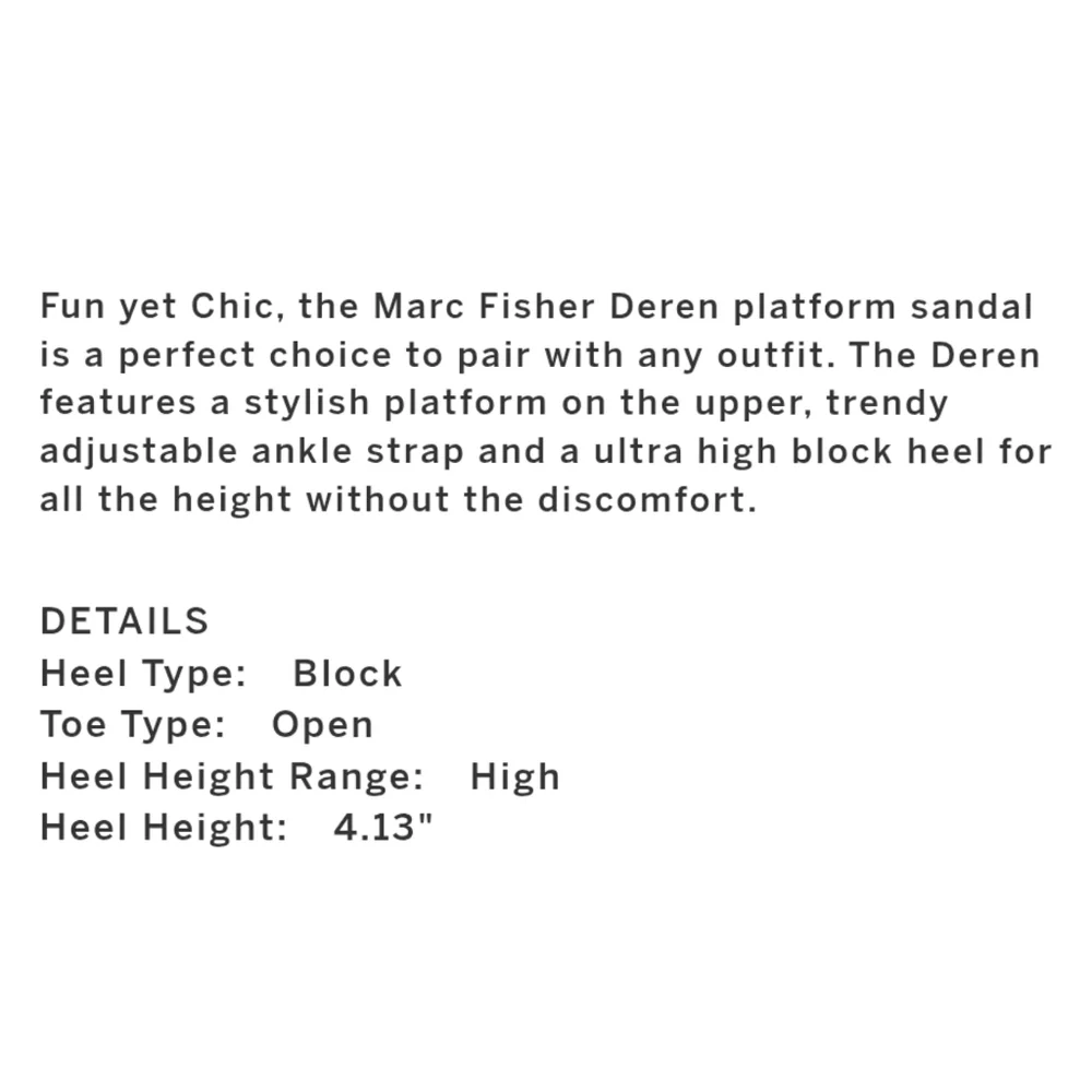 🆕⭐ Marc Fisher Black Platform Sandals Heels
